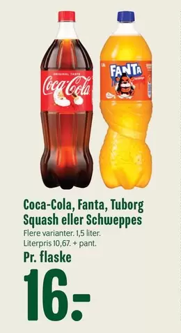 Coca Cola - Fanta, Tuborg Squash eller Schweppes