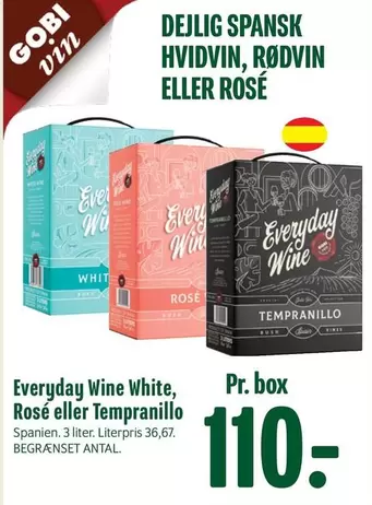 Rose - Everyday Wine White, Rosé eller Tempranillo