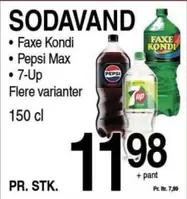 Faxe - Kondi, Pepsi Max, 7-Up