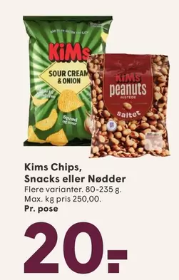 Chips, Snacks eller Nødder