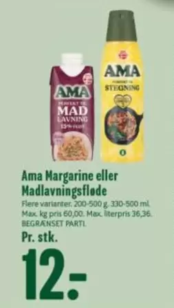 Margarine eller Madlavningsfløde