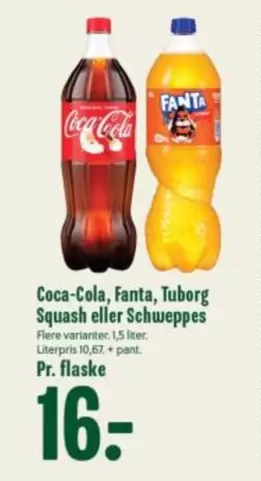 Coca Cola - Fanta, Tuborg Squash eller Schweppes