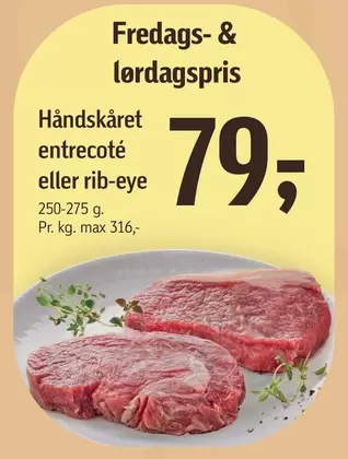 Håndskåret entrecoté eller rib-eye