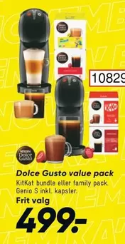 Dolce Gusto value pack, KitKat bundle eller family pack, Genio S inkl. kapsler