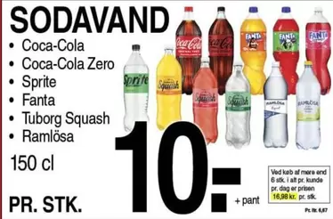 Coca Cola - Coca-Cola, Coca-Cola Zero, Sprite, Fanta, Tuborg Squash, Ramlösa