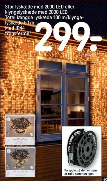 Den - lyskæde med 2000 LED eller klyngelyskæde med 2000 LED