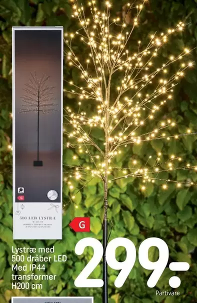 Lystrae med 500 dråber LED