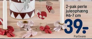 2-pak perle juleophæng
