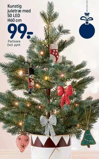 Kunstig juletræ med 50 LED H60 cm