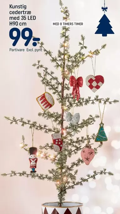 Kunstig cedertræ med 35 LED