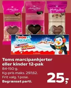 Kinder - marcipanhjerter eller kinder 12-pak