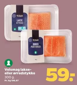 lakse- eller ørredstykke