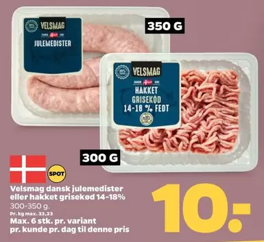 dansk julemedister eller hakket grisekød