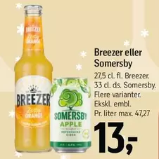Orange - Breezer eller Somersby