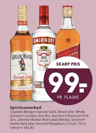 Red - Spiced Gold, Black eller White, London Dry Gin, Premium Pink Gin, Label Whisky, Vodka eller Raspberry Crush