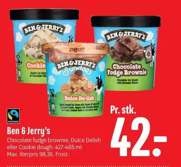 Ben & Jerry's - Chocolate fudge brownie, Dulce Delish eller Cookie dough