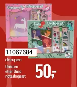Unicorn eller Dino notesbogsæt