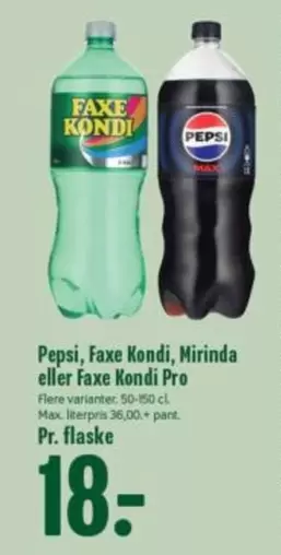 Pepsi - Faxe Kondi, Mirinda eller Faxe Kondi Pro