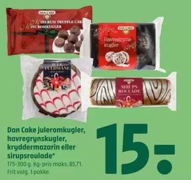 juleromkugler, havregrynskugler, kryddermazarin eller sirupsroulade