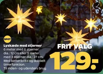 Lyskæde med stjerner