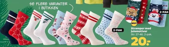 Strømper med julemotiver