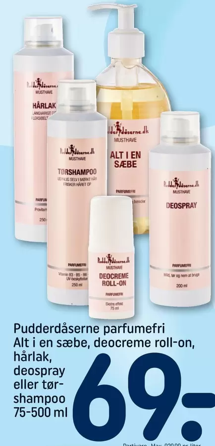 Alt i en sæbe, deocreme roll-on, hårlak, deospray eller tør-shampoo
