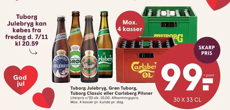 Carlsberg - Julebryg, Gren Tuborg, Tuborg Classic eller Pilsner