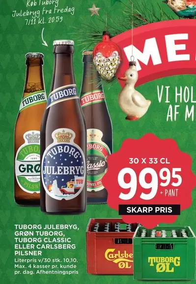 Carlsberg - JULEBRYG, GRØN TUBORG, CLASSIC ELLER PILSNER