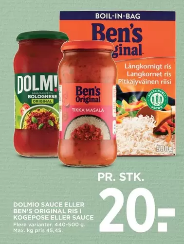 SAUCE ELLER BEN'S ORIGINAL RIS I KOGEPOSE ELLER SAUCE