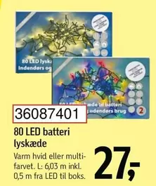 80 LED batteri lyskæde