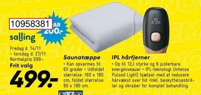 Saunatæppe, IPL hårfjerner