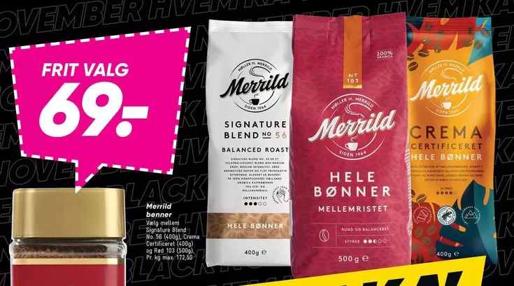 SIGNATURE BLEND, CREMA CERTIFICERET, HELE BØNNER