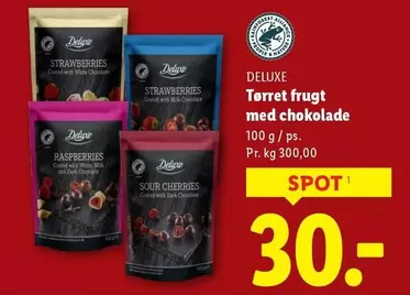 Tørret frugt med chokolade