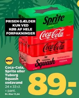 Coca Cola - Coca-Cola, Sprite eller Tuborg Squash sodavand