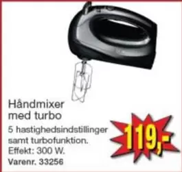 Håndmixer med turbo