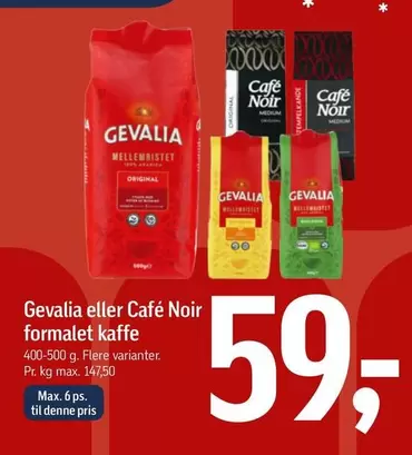 Gevalia eller Café Noir formalet kaffe