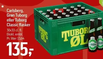 Carlsberg - Grøn Tuborg eller Tuborg Classic flasker
