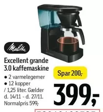 Excellent grande 3.0 kaffemaskine
