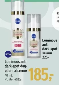 Luminous anti dark-spot dag- eller natcreme, Luminous anti dark-spot serum