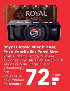 Pepsi - Classic eller Pilsner, Faxe Kondi eller Max