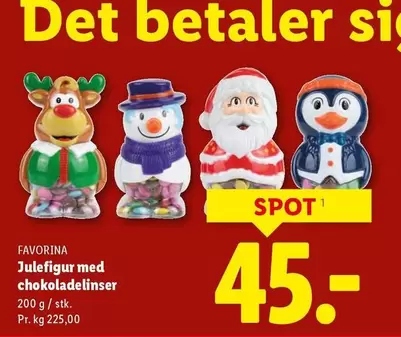 Julefigur med chokoladelinser