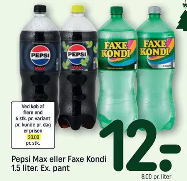 Pepsi -  Max eller Faxe Kondi