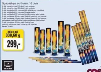 Spaceships sortiment 16 dele