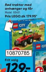Lego - Rød traktor med anhænger og får