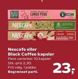 Nescafe eller Black Coffee kapsler