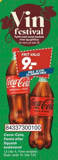 Coca Cola - Coca-Cola, Fanta eller Squash sodavand