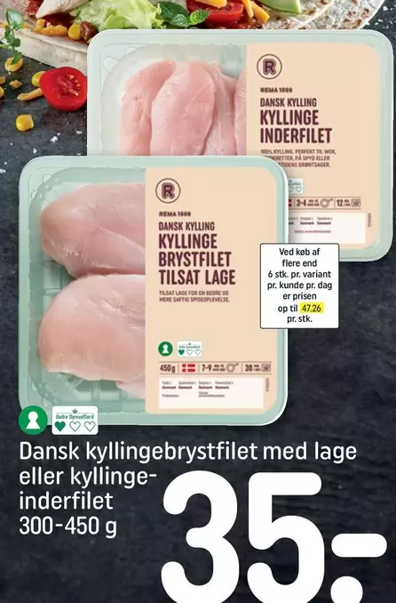 kyllingebrystfilet med lage eller kyllinge-inderfilet