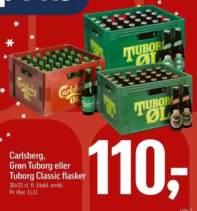 Carlsberg - Grøn Tuborg eller Tuborg Classic flasker