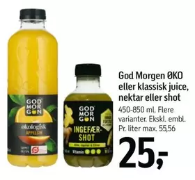 juice, nektar eller shot