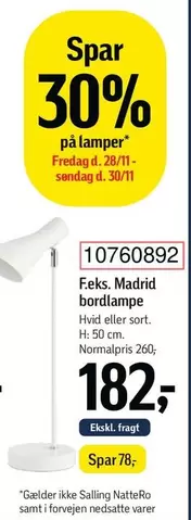 Madrid bordlampe